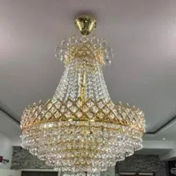 Crystal Gold polish metal 480mm chandelier hanging ceiling pendant jhoomer Chandelier Ceiling Lamp-image-84