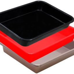 Plastic Prime Exel Small Tray For Home/Office, 3 pc Tray 2 Ltr, Red Choco Black Tray-image-93