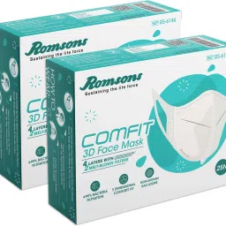 Comfit 3D Face Mask - Grey (Pack of 2), 50 pcs ORC3DGFM2502 Washable Surgical Mask With Melt Blown Fabric Layer-11