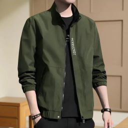 Men Solid Bomber Jacket-image-42