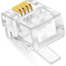 Fedus Pack 75 Telephone Plug 4 Pin RJ11 6P4C Modular Plug Telephone Phone Connector Crystal Head Plug Network Connector (6/2, Telephone Cord Connector Adapter Crimp) Four-core Cable RJ 11 Plug Lan Adapter-32