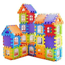 PULSBERY House Home Building Blocks - 92 Pcs Mega Jumbo Blocks with Attractive Windows and Smooth Rounded Edges, Building Blocks Toys, and Games for Kids, Puzzle Best Gift (Multicolor) image 1