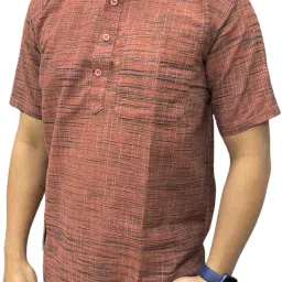Men Self Design Khadi Cotton Straight Kurta-image-21