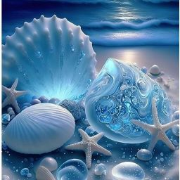 Seashell Diamond Painting Kits for Adults Kids-Beach Diamond Paint by Number Canvas 12 inch x 16 inch Painting-image-45