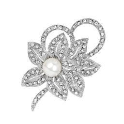 YELLOW CHIMES Brooch Women Silver Plated Crystal Floral Brooch Pin Fashionable Luxury Brooch Brooch-image-38