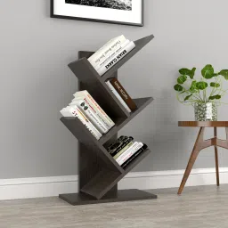 Engineered Wood Tree Shaped Book Shelf Suitable For Small Books | Engineered Wood Open Book Shelf-3