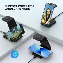SGMSC 3-in-1 Wireless Charger Station for Qi & iOS Devices | Fast Charging Charging Pad image 4