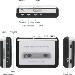 Etzin Cassette Player – Portable Tape Player Captures MP3 Audio Music via USB 0 inch CD Player image 2