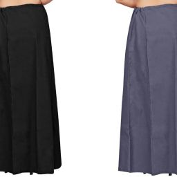 FABMORA COMBO-PTC-2 - Black - Grey Pure Cotton Petticoat-image-2