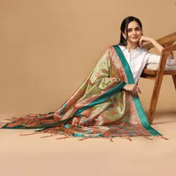 Kaizen TEXO FAB Ethnic Motifs Printed Silk Dupatta-23