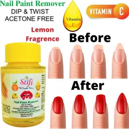 sufi the complete woman PREMIUM QUALITY Dip & Twist Instant Nail Paint Remover with LEMON Fragrance: - Acetone Free, Enriched with Vitamin C or Vitamin E.( 1 UNIT) image 2