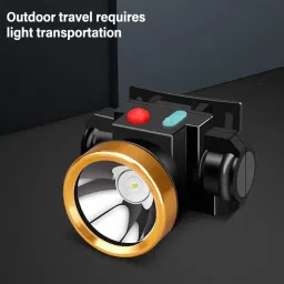 Laser Hi-Power Waterproof LED Rechargeable Head Lamp with 2000mAh Battery, Headlamp Torch Rechargeable, Headlight Torch Hunting for Long Range, Long Distance, black-GOLD Torc 12 hrs Torch Emergency Light-10