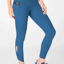 Color Block, Self Design Women Blue Tights-image-75