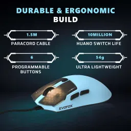 EVOFOX Ghost Air Programmable Gaming Mouse with Pixart Sensor, RGB and Software Wired Ambidextrous OpticalGaming Mouse image 5