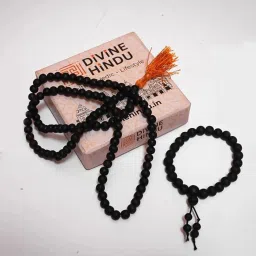 Karungali Mala & Karungali Bracelet 8 mm Wood Necklace-image-45