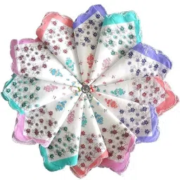 FabSquare Premium 100% Cotton Colorful Floral Prints for women Girls ["Multicolor"] Handkerchief-31