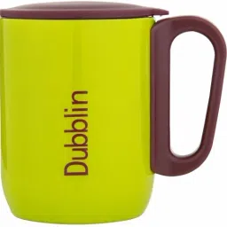 Polo Unbreakable Double Wall Insulated with Handle and Lid, Wide Mouth Keeps beverages Hot & Cold, Parrot Green Stainless Steel Coffee Mug-image-37