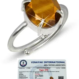 Certified Natural Tiger Eye Gemstone Adjustable Ring for Unisex Metal Crystal Ring-image-56