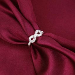 Silver Zircon Eternal Shine Inifnity Ring for Women Sterling Silver Cubic Zirconia Rhodium Plated Ring-image-36