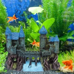 mistletoe Small Ancient Castle Resin Background for Small Fish Tank Aquarium Accessories Laterite Unplanted Substrate image 5