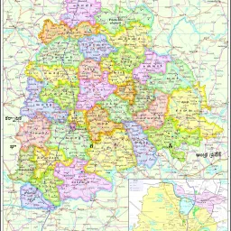 TELUGU | TELANGANA MAP | LAMINATED Photographic Paper-16
