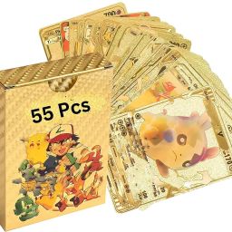55 PCS Pokemon Cards, Gold Foil Card, Assorted Cards Deck Box - V Series Cards-17