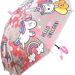 Pink Cute Baby Unicorn Umbrella for Girls, PVC Unicorn Umbrella, Children, Umbrella-image-27