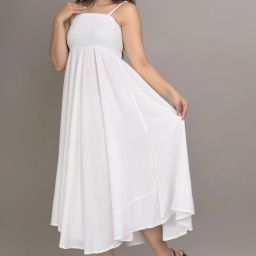 Solid Rayon Blend Stitched Flared/A-line Gown-image-53