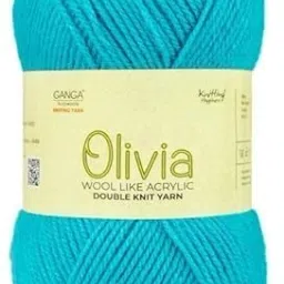 Ganga Olivia Hand Knitting and Crochet Yarn(200 Gram) (Pacific Blue Shade no-41)-image-8