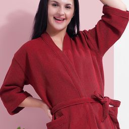 LacyLook Women Cotton Bath Robe Comes With Belt-image-90