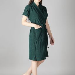 LacyLook Women Green Micro Terry Cool & Comfortable Bath Robe-image-66