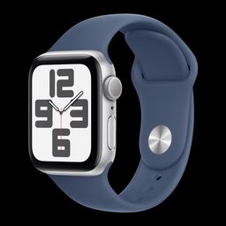 Apple Watch SE GPS with Denim Sport Band - M/L (40mm Retina LTPO OLED Display, Silver Aluminium Case)-26
