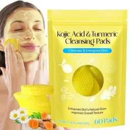 Turmeric & Kojic Acid Face Cleansing Pads for Dark Spots, Skin BrighteningFace Shaping Mask-12