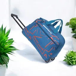 50 L Strolley Duffel Bag - Trendy Durable Cabin Trolley Duffel Bag Lightweight Foldable Stylish Travel Bags - Green - Regular Capacity-image-78