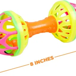 zokato Dumbbell Rattle for Infant ,Sound Grasp Finger Flexibility Rattle for Kids Rattle image 4