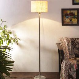 new era White Jute Shade Floor Lamp with Steel Base-picture-16