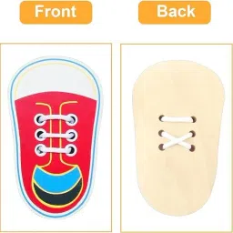 childgossip Lacing Shoe Toy Learn to Tie Shoelaces Threading Toy Board Game for Kids image 2