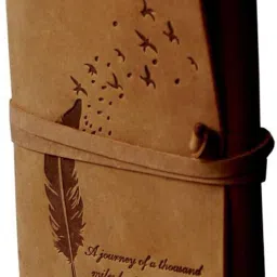 divya vintage craft Leather Diary Embossed With Leaf of Tree & a Quote Antique Handmade Bound Diary A5 Diary Plain 240 Pages image 2
