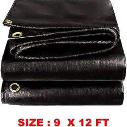 BLACK TARPAULINE SHEET 9FEET X 12FEET 200 GSM Tent - For TARPULINE Tent - UV RESISTANT PROTECT FROM WIND RAIN, SUNLIGHT-image-67