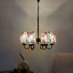 Kepler Multicolour Iron 6 Lights Chandelier By New Era-picture-47