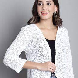 Dressitude Self Designed Cotton Open Front Shrug-32