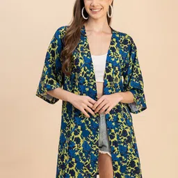 Moomaya Women Floral Printed Longline Shrug-49