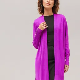 SASSAFRAS Longline Open-Front Acrylic Shrug-46