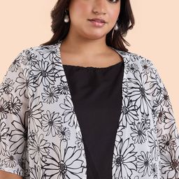 Big Hello - The Plus Life Printed Longline Open Front Shrug image 2