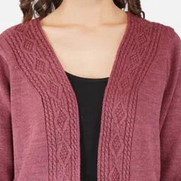 JoE Hazel Maroon Open Front Shrug image 2