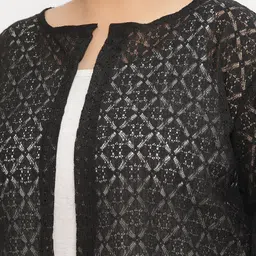 UnaOne Women Self Design Open Front Shrug image 2