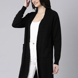 SHOWOFF Long Sleeves Longline Open Front Shrug image 3