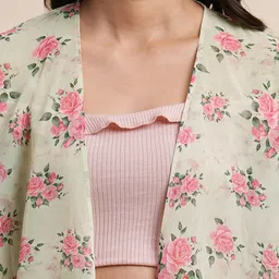 BAPS Floral Printed Open Front Shrug image 5