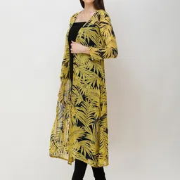 MINOS Tropical Printed Longline Open Front Shrug image 2
