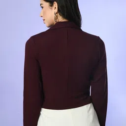 IUGA Notched Lapel Collar Crop Button Shrug image 5